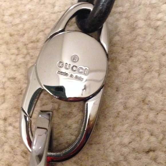 Auth New Never Used Gucci black GG LOGO canvas silver HW shoulder bucket bag - Picture 7 of 15